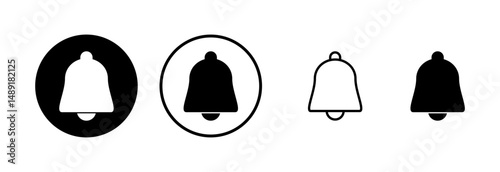 Bell icon logo design. Notification sign and symbol for web site design