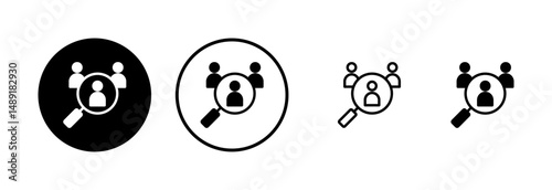 Hiring icon logo design. Search job vacancy sign and symbol. Human resources concept. Recruitment