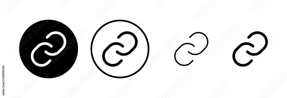Link icon logo design. Hyperlink chain sign and symbol Link icon logo design. Hyperlink chain sign and symbol