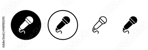 Microphone icon logo design. karaoke sign and symbol
