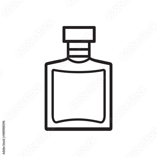 Minimalist outline shows a vintage bottle silhouette with a transparent background for versatility