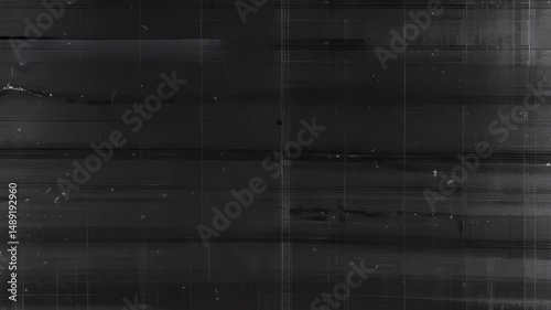 Old TV overlay in monochrome with dusty scratches and scanline flicker. Black background. Seamless loop. 4K. Perfect for for video transitions, digital glitches, sci-fi themes, and background videos.