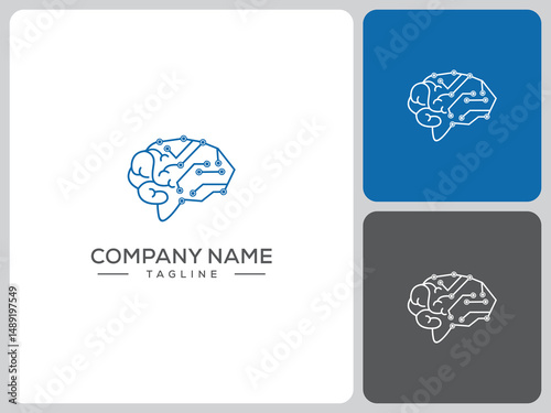 smart brain logo vector