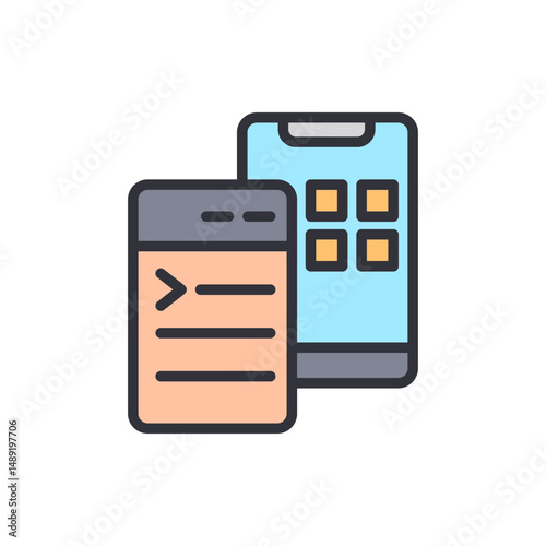 Modern Mobile Application Development Concept With Programing And User Interface