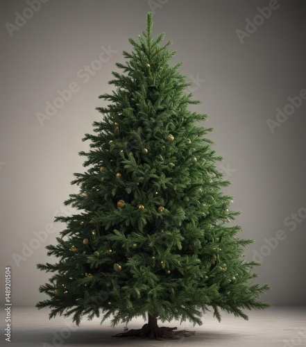 Dark green Christmas tree boughs, slightly blurred background ,  depth of field,  diffused