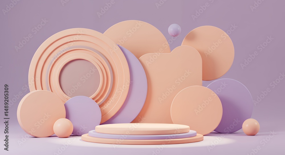 Fototapeta premium Circle and Platform Product Display