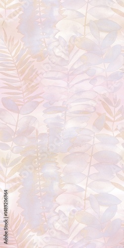 Schilderij op canvas Poetic Hand Illustrated Floral and Curly Patterns