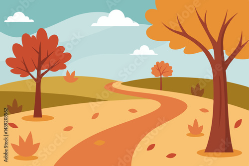 autumn landscape with tree