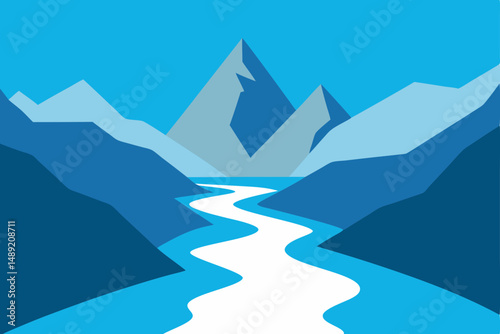mountain landscape vector illustration
