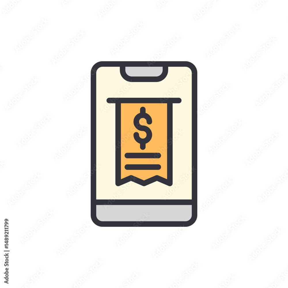 Mobile Payment Confirmation Represented On Smartphone With Transparent Style Mobile Payment Confirmation Represented On Smartphone With Transparent Style
