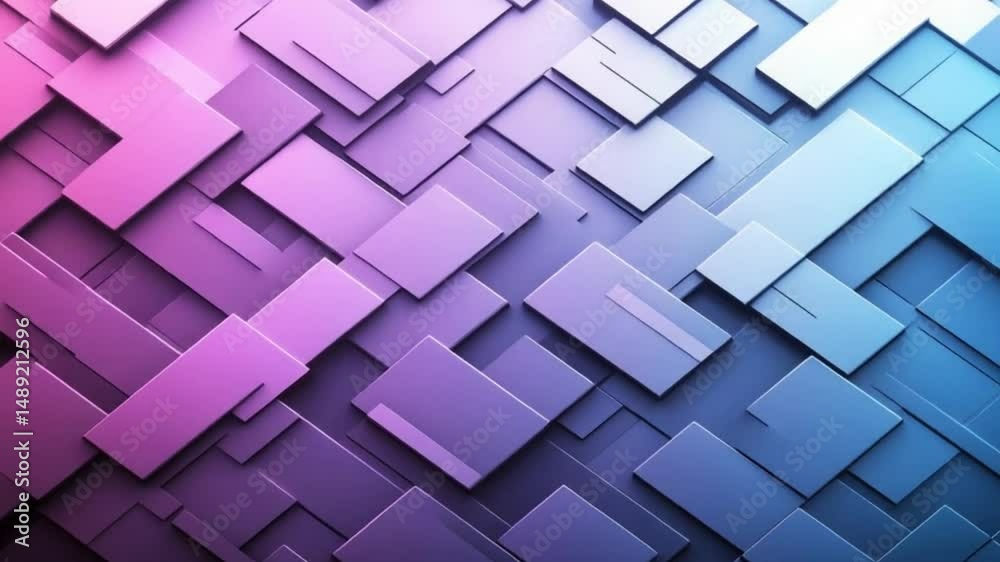 Abstract geometric shapes in overlapping rectangles with gradient colors