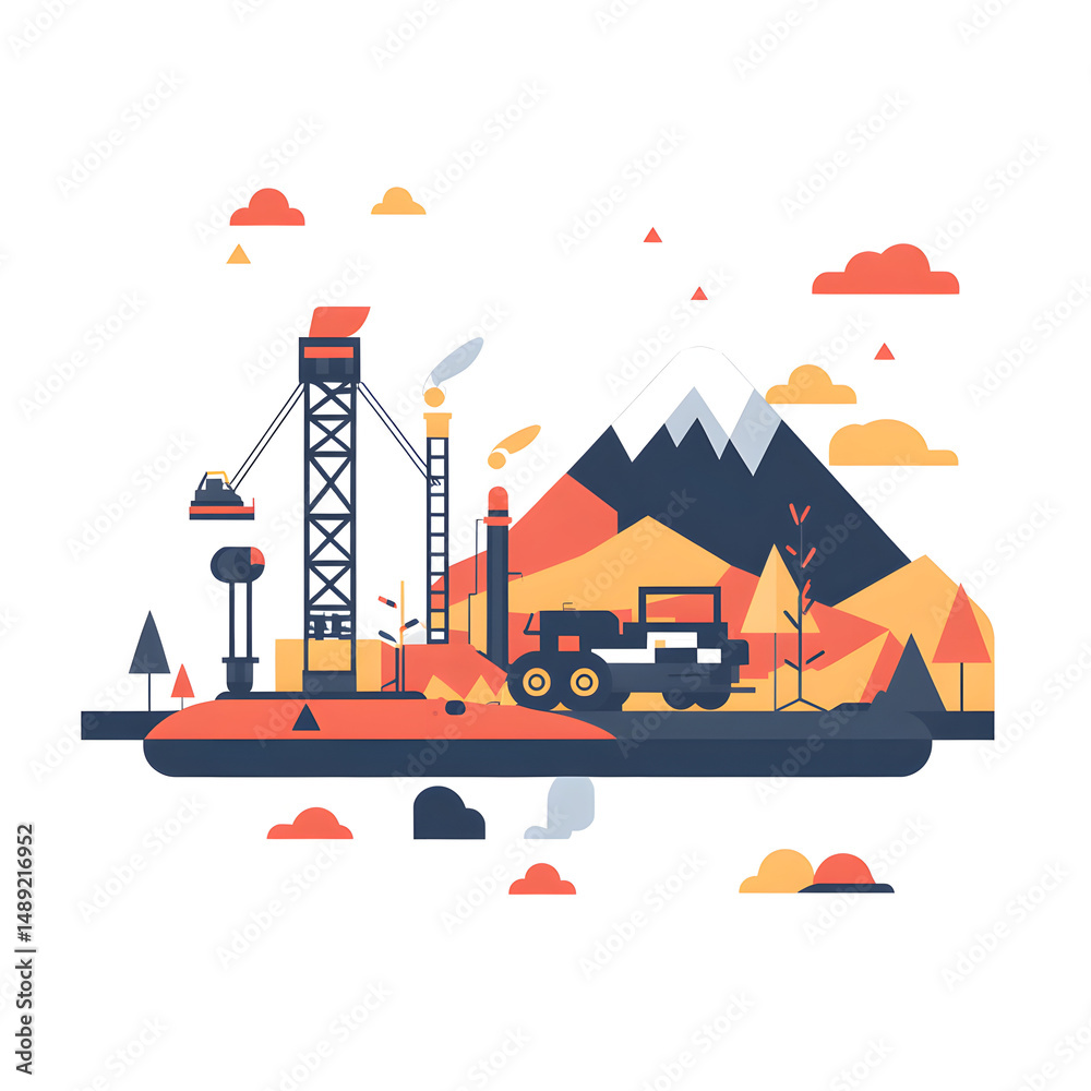 Naklejka premium Professional Image of Fracking Production for Extracting Petroleum Resources in FL