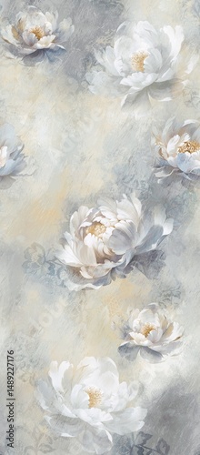 Nostalgic Hand Painted Flower Scroll Pattern Drawings