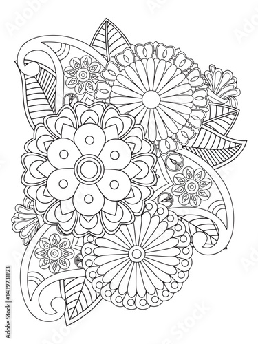 Flower coloring pages for adults