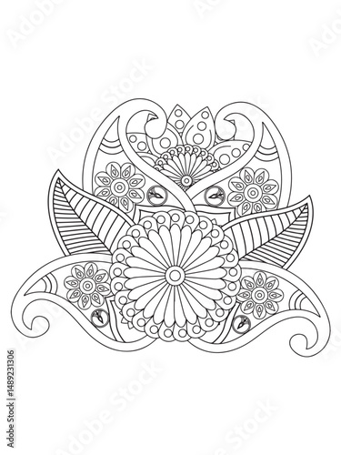 Flower coloring pages for adults
