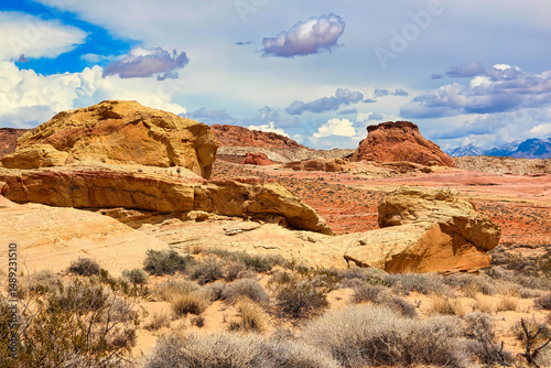 Pastel Colored Sandstone Rock Formations in Valley of Fire State Park in Nevada.