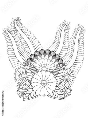Flower coloring pages for adults