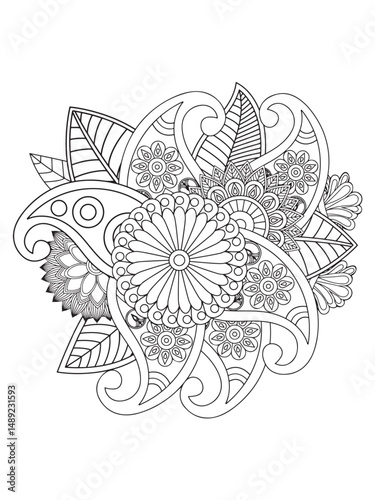 Flower coloring pages for adults