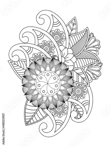 Flower coloring pages for adults