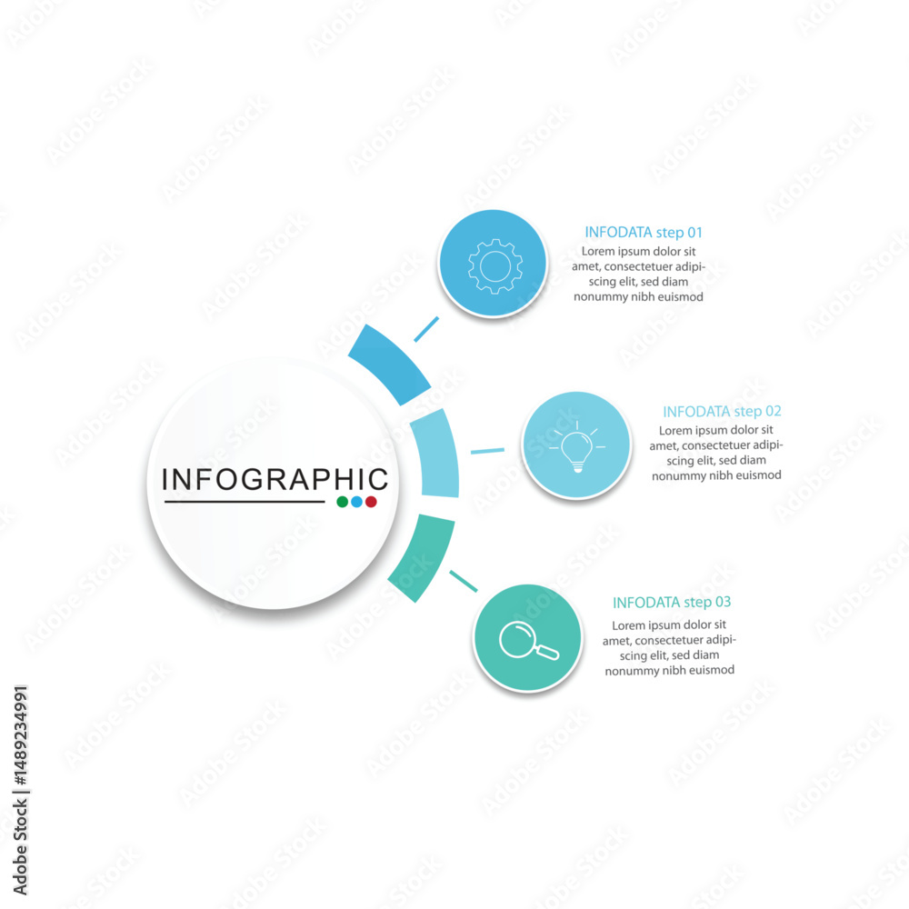 Fototapeta premium vector illustration design template whit 3 option or steps