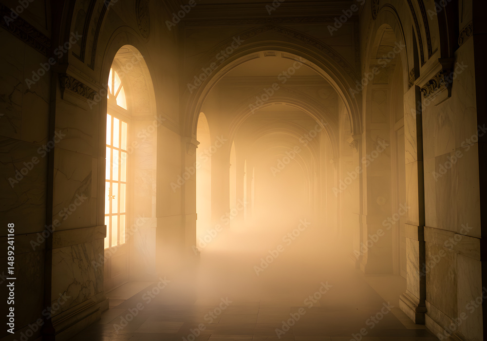 Fototapeta premium Misty ornate hallway