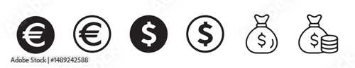 Wallpaper Mural Minimalist Money and Dollar Bag Icon for Finance, Banking, and Investment Projects. Torontodigital.ca