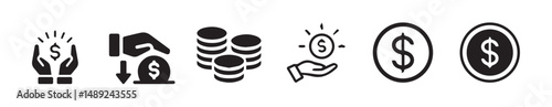 Financial Investment & Money Saving Icons | Budget, Income & Finance Vector Pack.vector illustration.