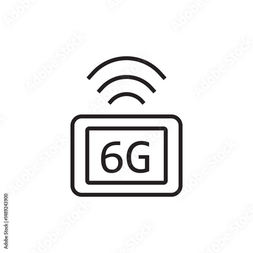 6g signal icon isolated on white