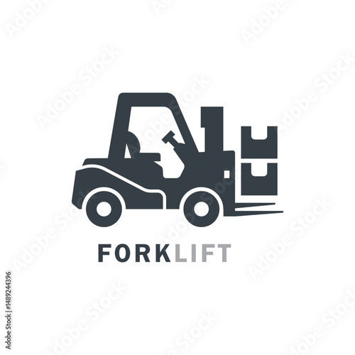 Forklift solid logo isolated on white background