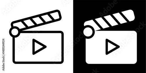 Movie Clapper Board Icon - Film, Video Production, Cinema