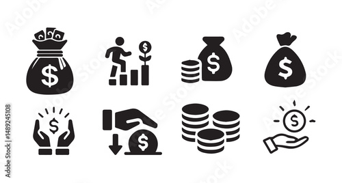 Financial Investment & Money Saving Icons | Budget, Income & Finance Vector Pack.vector illustration.