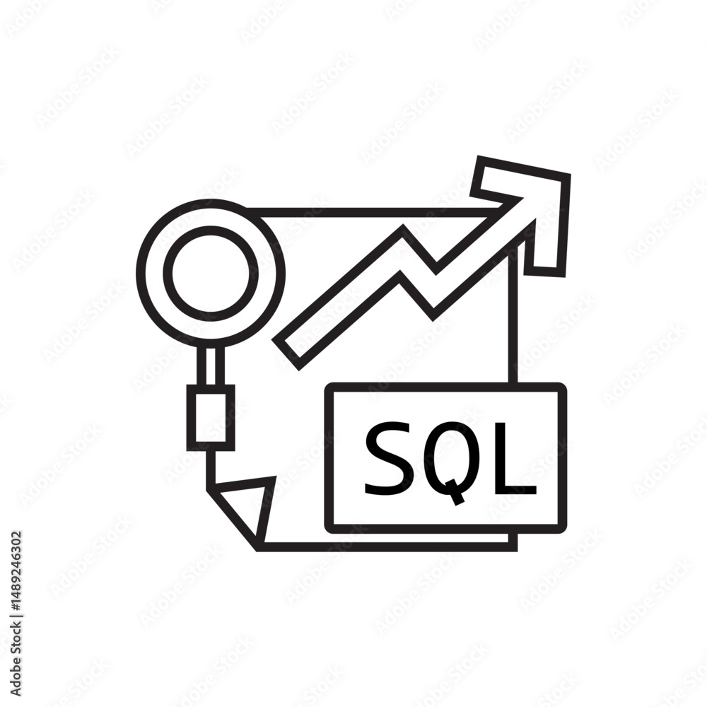 Obraz premium SQL icon isolated on white background