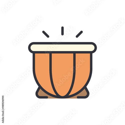 Vibrant Illustration Of A Traditional Percussion Drum Instrument