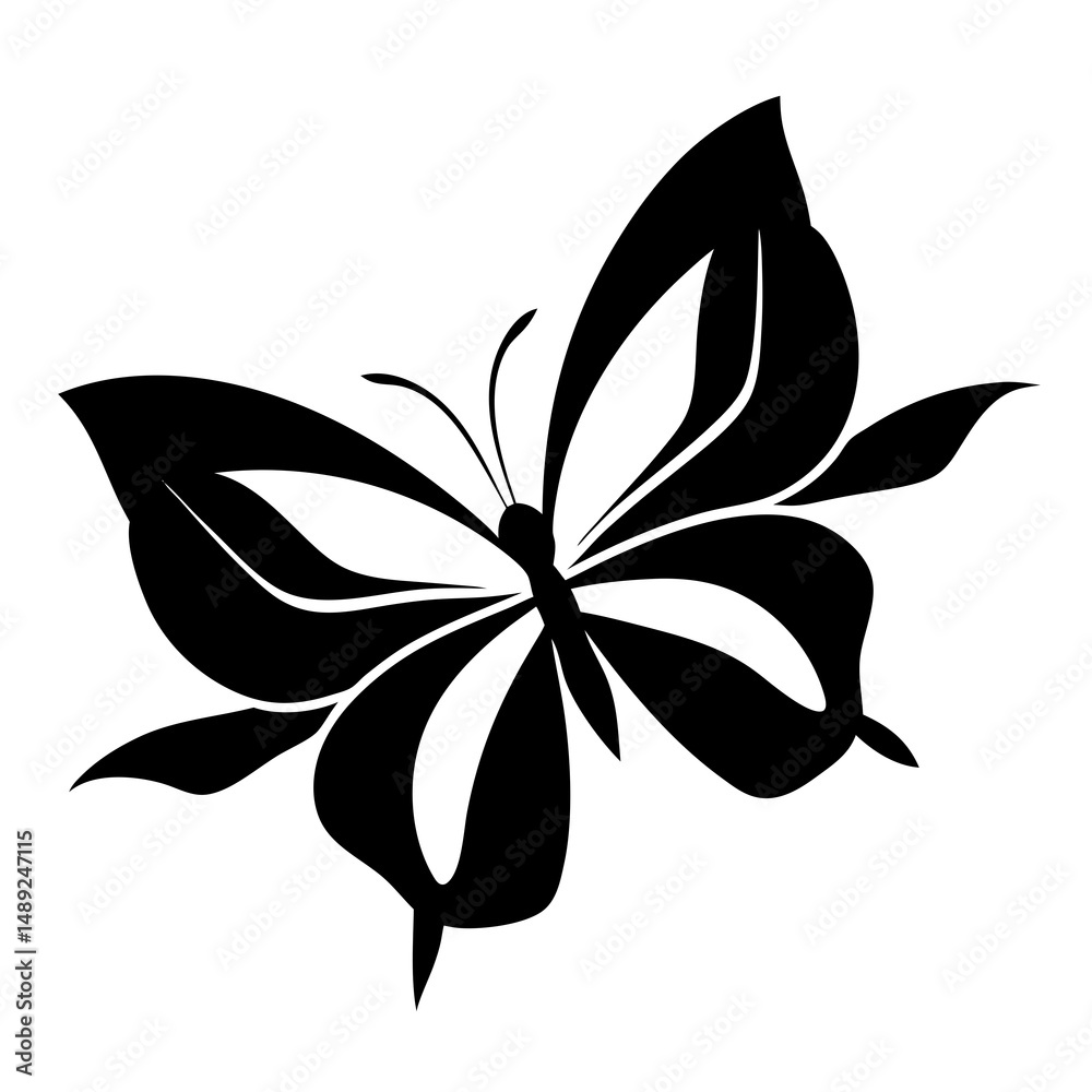Obraz premium black butterfly silhouette 