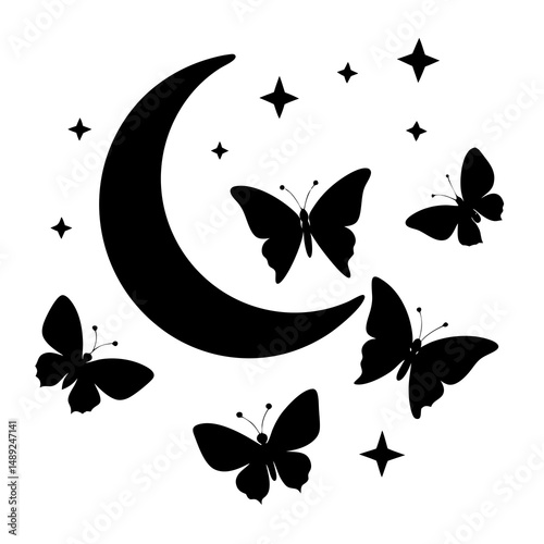 set of butterflies