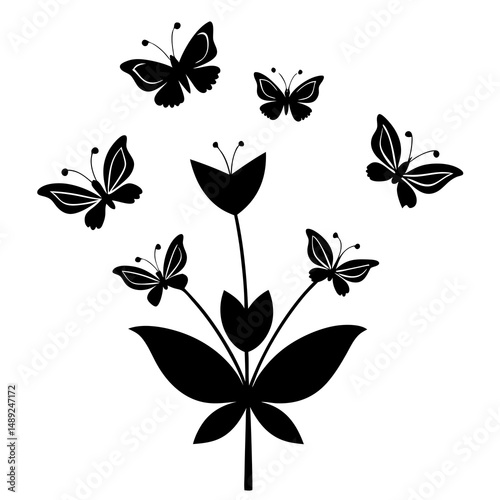 set of butterflies