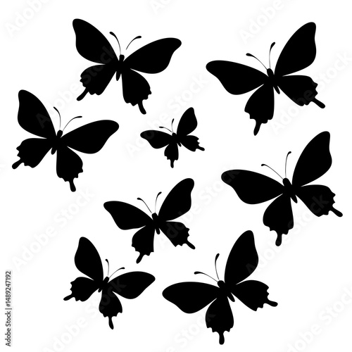 set of butterflies