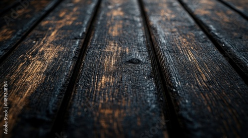 Dark, aged wooden planks photo