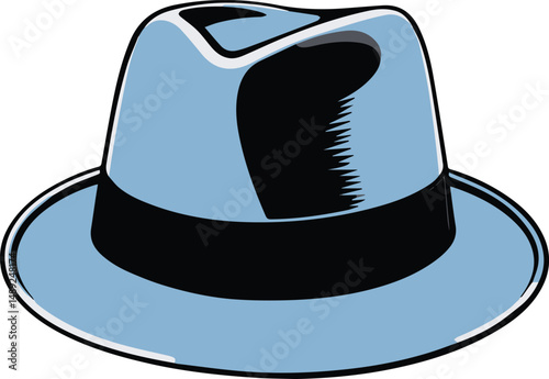 A classic black felt fedora, a stylish headwear accessory