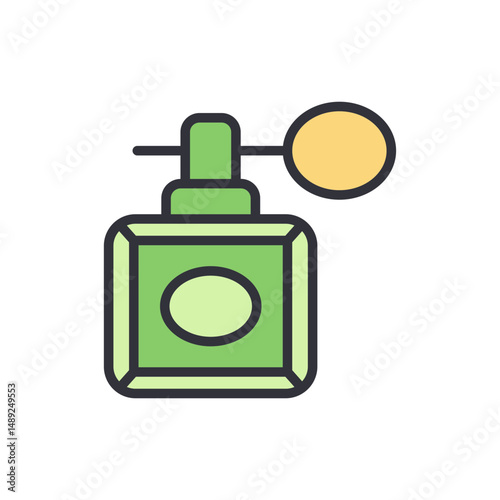 Elegant Perfume Bottle Illustration With A Classic Atomizer Design