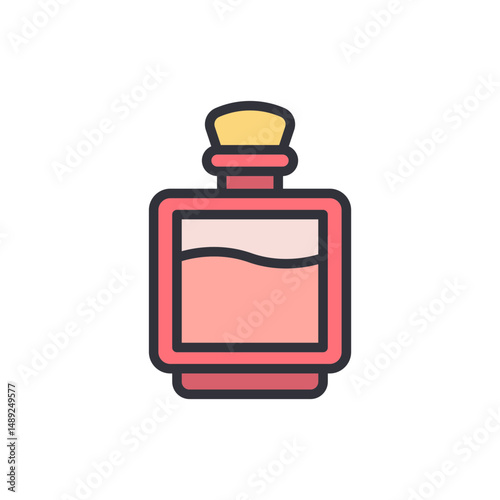 Potion Illustration With Transparent Background In Light Red Tones