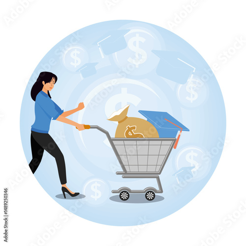 Investing money concept in self development, and knowledge.