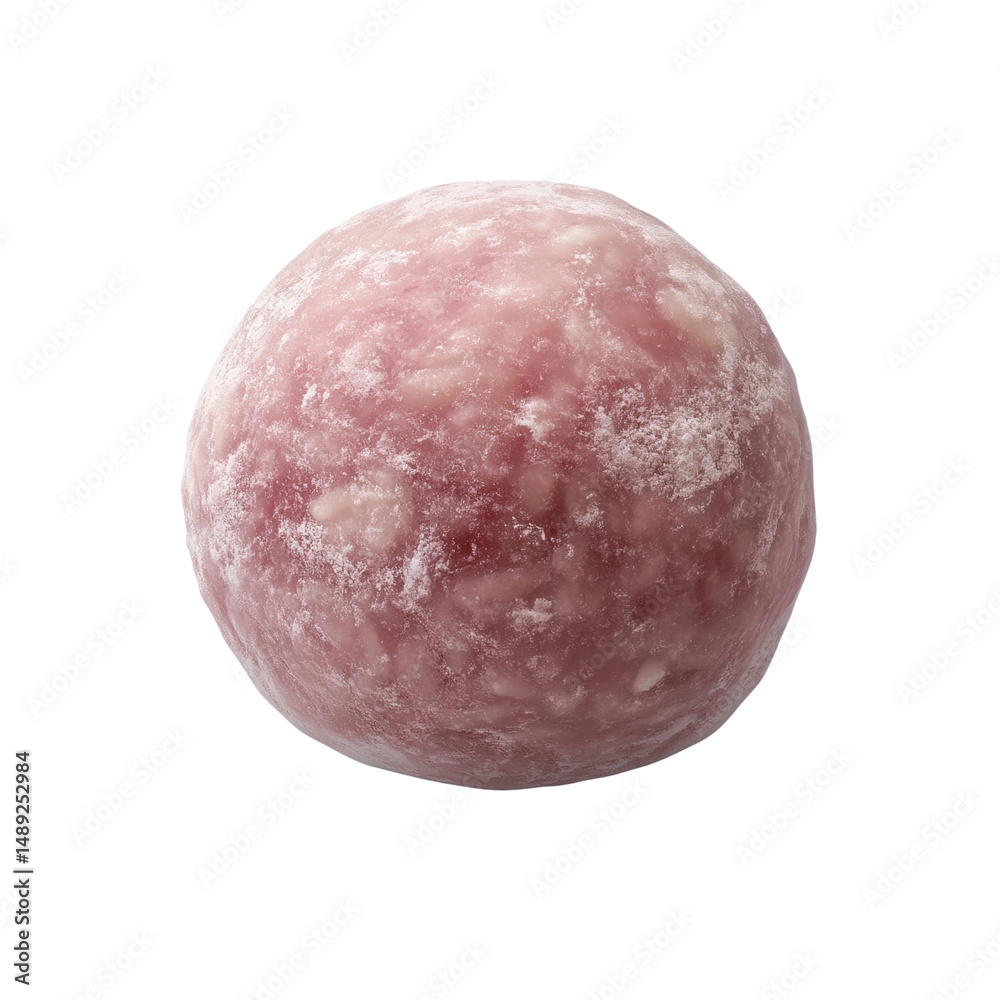 Fototapeta premium Single Pink Mochi Ball Isolated on Black Background