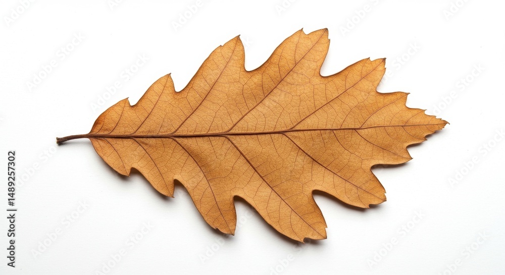 Fototapeta premium Dried oak leaf isolated on white background