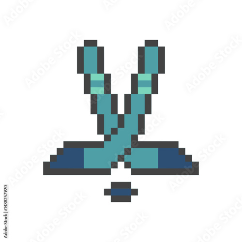 hockey game stick pixel art