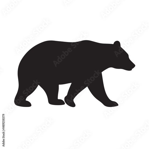 Silhouette of a wild bear, a vector illustration of this big mammal