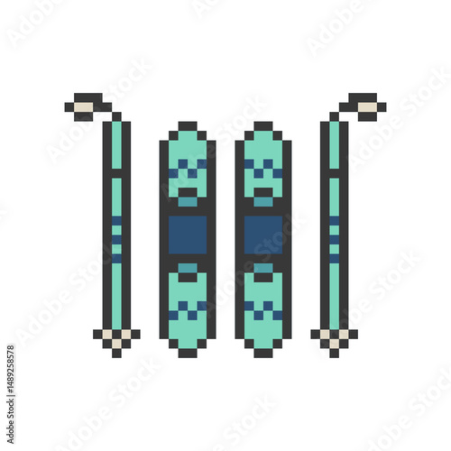 ice skates retro pixel art