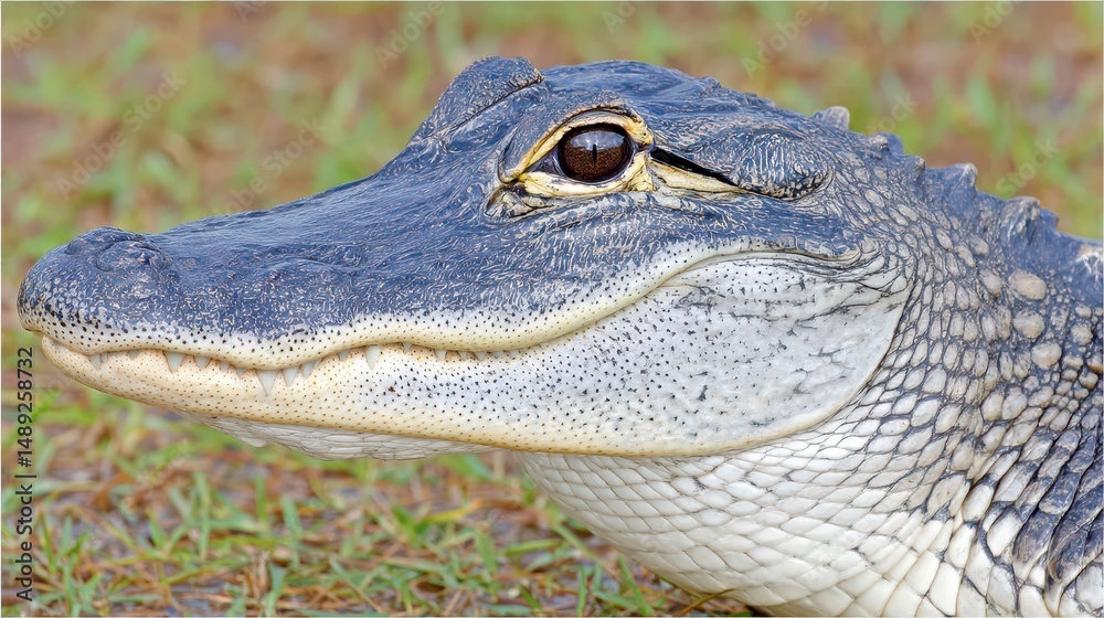 Obraz premium American Alligator Portrait Close up Reptile Wildlife Nature Wild Animal Swamp Wetl
