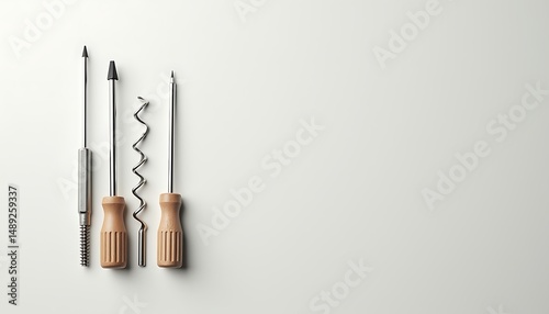 Tools screwdrivers metal wooden handles repair equipment
