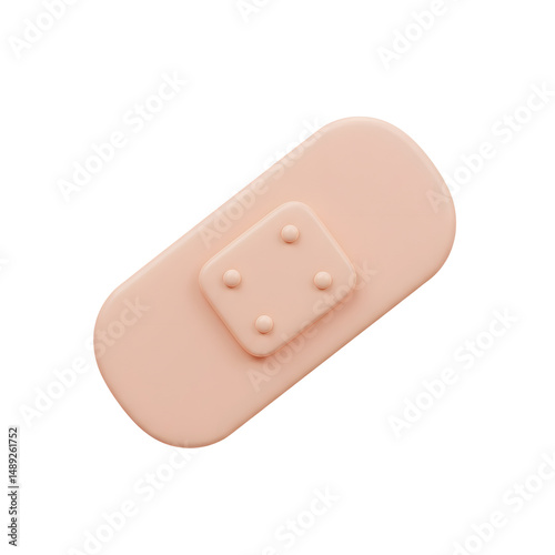 Minimalist pastel pink adhesive bandage with rounded edges and raised dots for first aid and wound care
